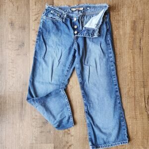 Vintage Paris Blues Raw Hem Wide Leg Jeans | Women's 9